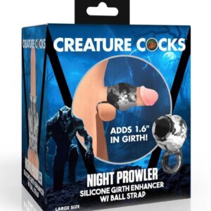 Creature Cocks Night Prowler Silicone Penis Sleeve - Large - Silver/Black