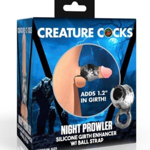 Creature Cocks Night Prowler Silicone Penis Sleeve - Medium - Silver/Black