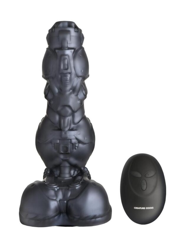 Creature Cock Thrusting and Vibrating Rechargeable Silicone Dildo - Gray - Image 2