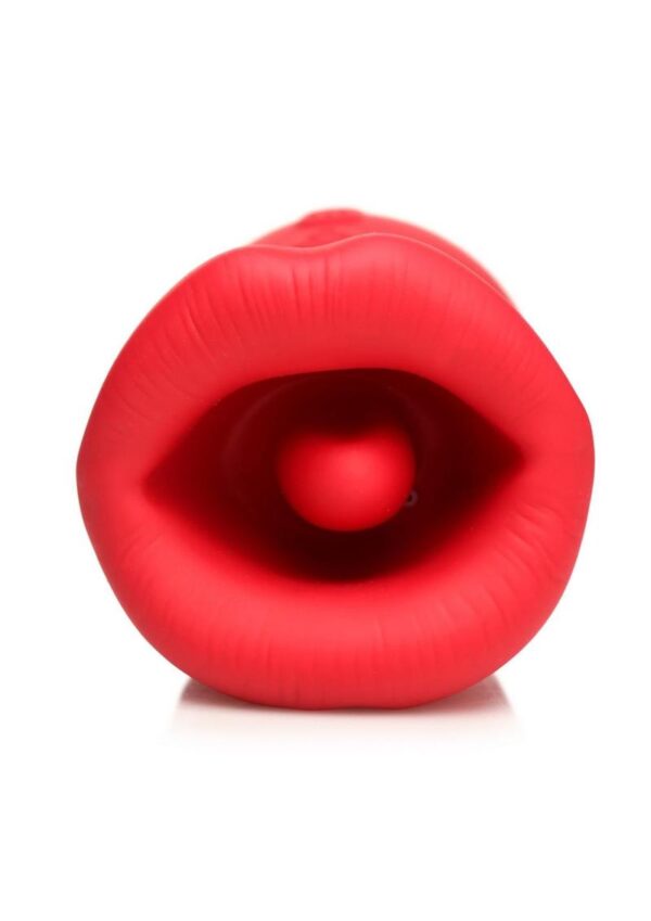 Lickgasm Kiss Me More Kissing, Sucking and Vibrating Rechargeable Silicone Clitoral Vibrator - Red - Image 2