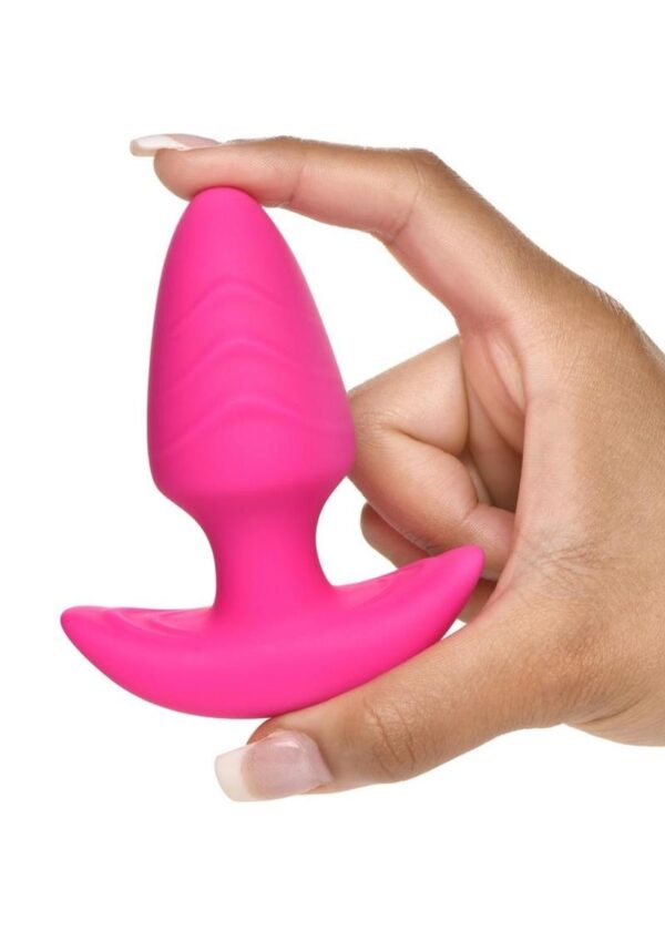 Bang! Rotating Vibrating Rechargeable Silicone Butt Plug with Remote Control - Pink - Image 3