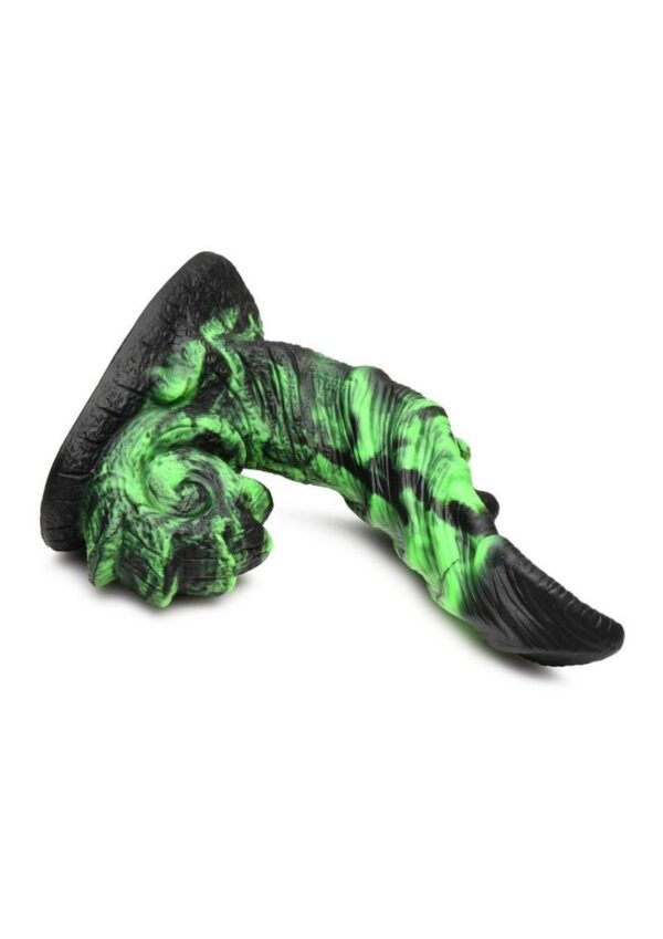 Creature Cocks Glowzilla Glow In The Dark Silicone Dildo - Green/Black - Image 2