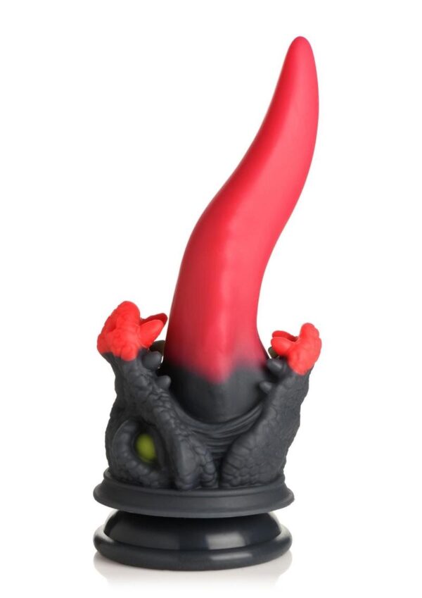 Creature Cock Dragon Roar Silicone Dildo - Red/Black - Image 2
