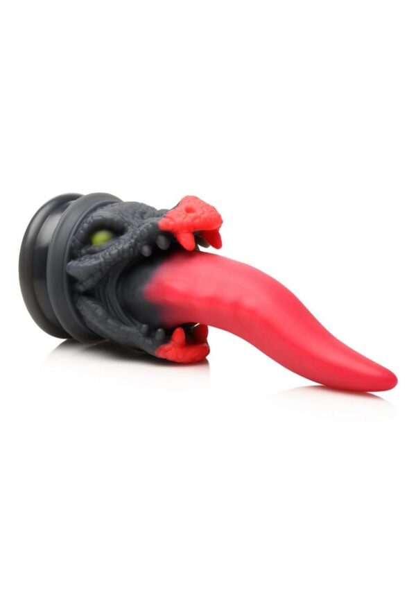 Creature Cock Dragon Roar Silicone Dildo - Red/Black - Image 4