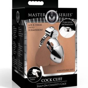 Master Series Cock Cuff Snap-On Chastity Cage - Silver