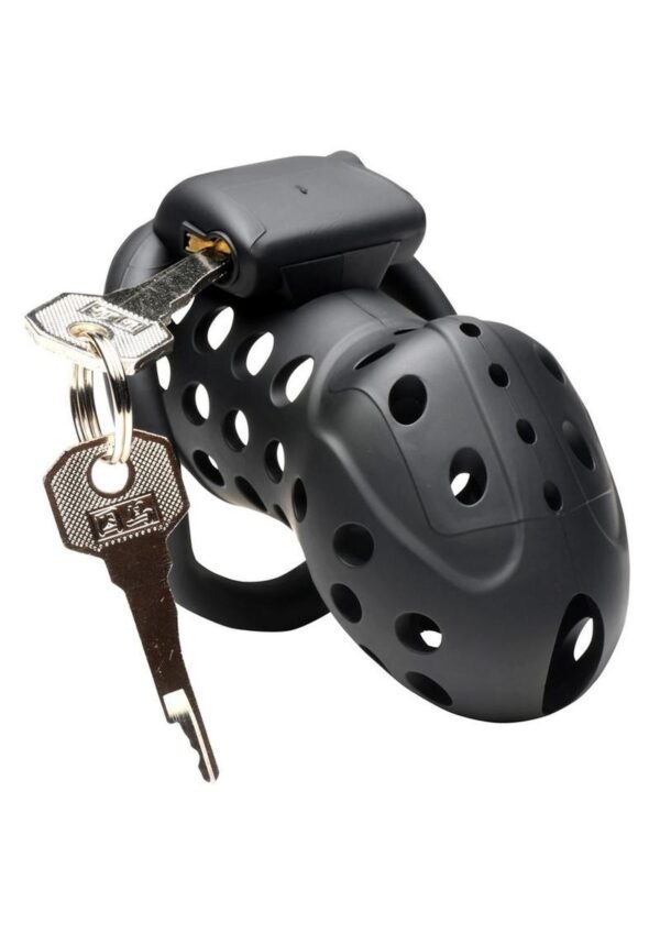 Master Series Lock Down Chastity Cage - Black - Image 2