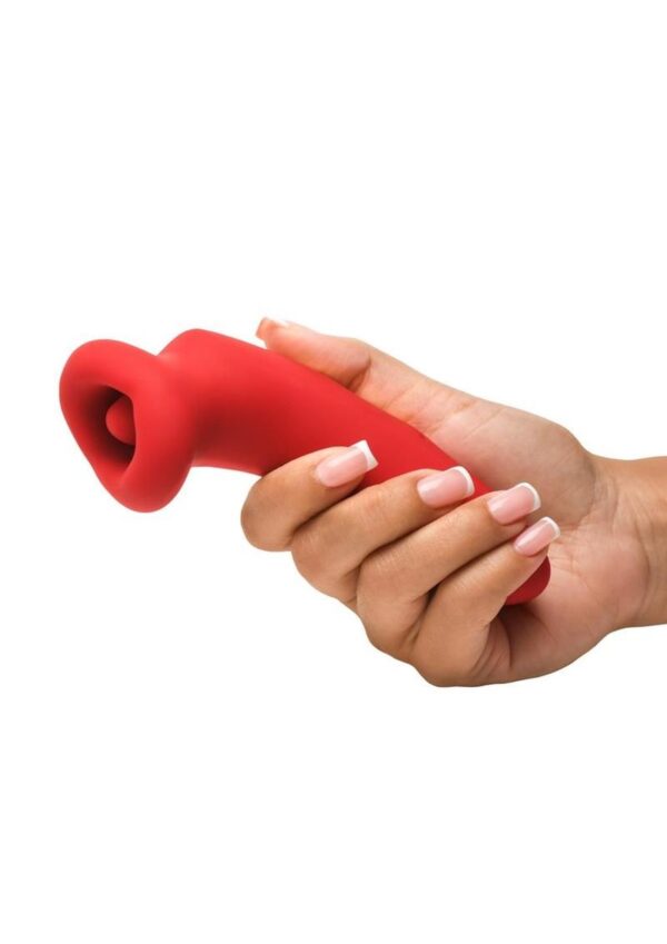 Lickgasm Plump Rechargeable Silicone Kiss Sucking and Vibrating Clitoral Stimulator - Red - Image 4