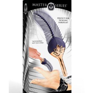 Master Series The Tickler Vibrating Rechargeable Silicone Feather Tickler - Purple/Rose Gold