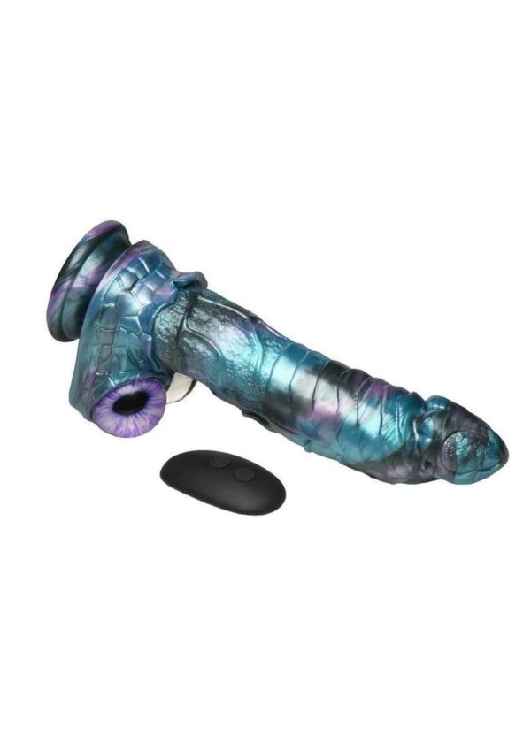 Creature Cocks Astro Thrust Vibrating Rechargeable Silicone Dildo - Blue - Image 2