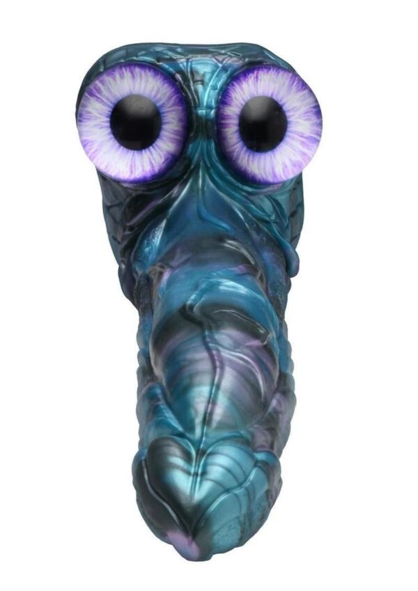 Creature Cocks Astro Thrust Vibrating Rechargeable Silicone Dildo - Blue - Image 3