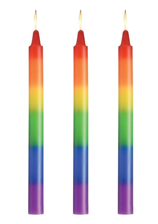 Master Series Pride Candles Rainbow Drip Candle (Set of 3) - Rainbow - Image 2