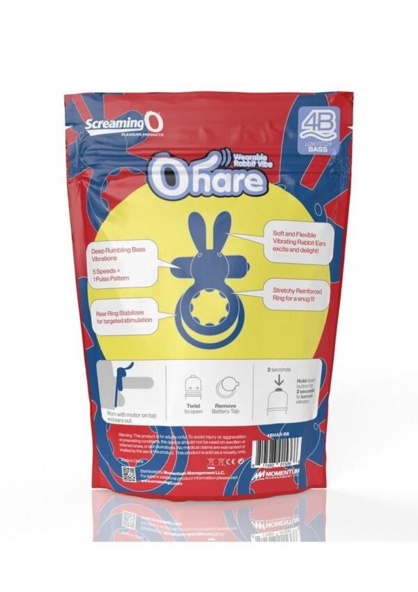 Screaming O 4B Ohare Vibrating Cock Ring - Blueberry - Image 4