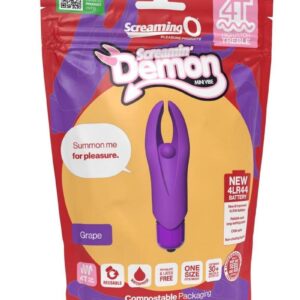 4T Demon Silicone Mini Clitoral Stimulating Vibrator - Grape