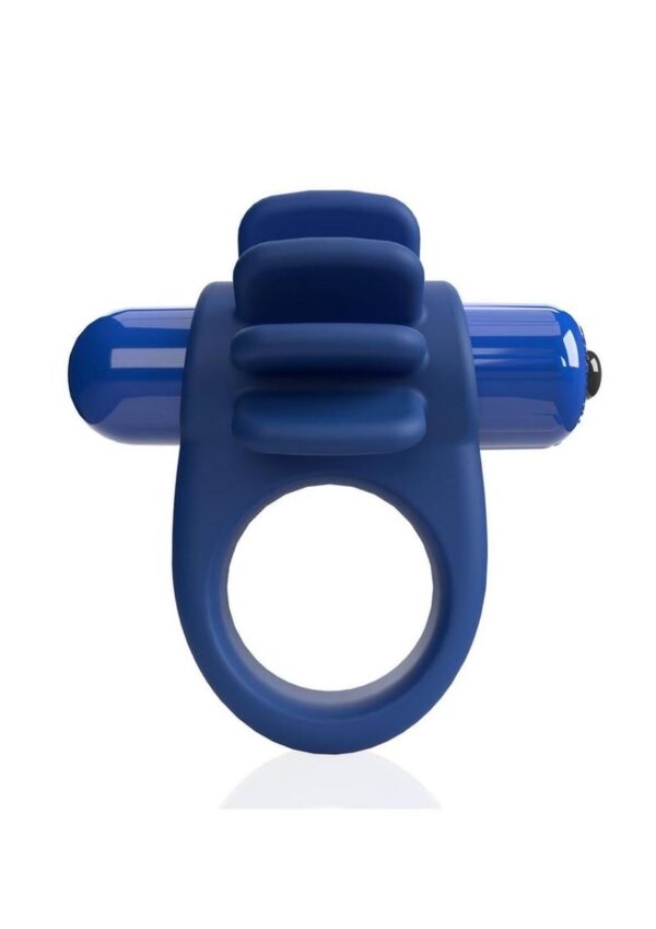 4T Skooch Vibrating Cock Ring with Clitoral Stimulator - Blueberry - Image 2