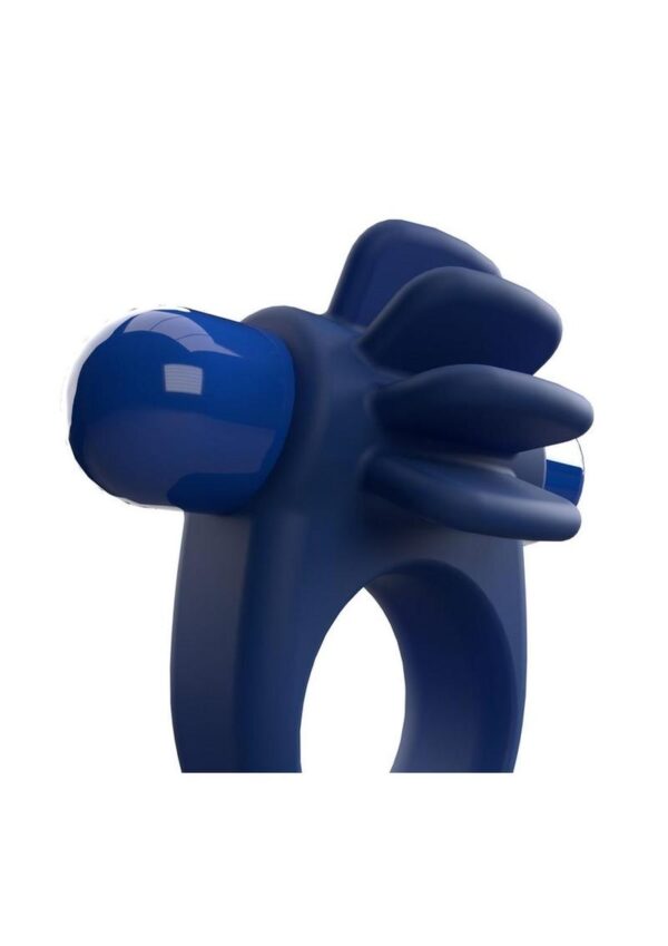 4T Skooch Vibrating Cock Ring with Clitoral Stimulator - Blueberry - Image 4