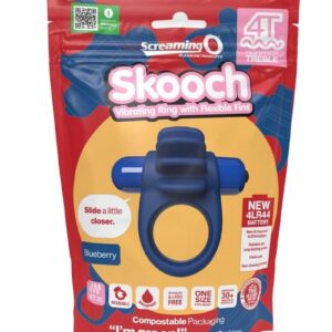 4T Skooch Vibrating Cock Ring with Clitoral Stimulator - Blueberry