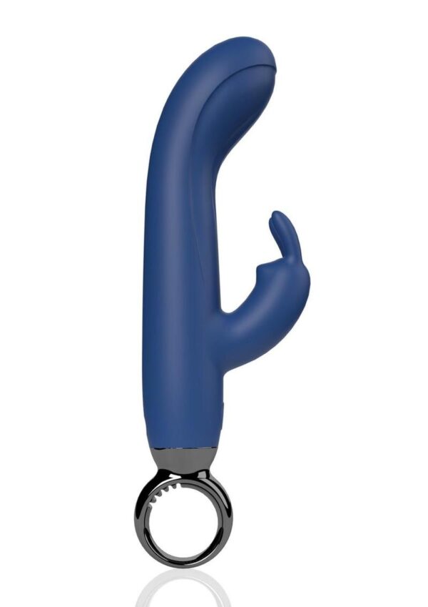 PrimO Rabbit Rechargeable Silicone Vibrator - Navy - Image 2