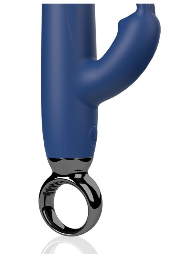 PrimO Rabbit Rechargeable Silicone Vibrator - Navy - Image 4