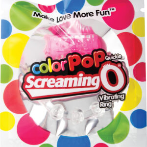 Color Pop Quickie Screaming O Vibrating Ring Silicone Cock Ring - Pink