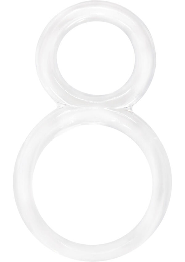 Ofinity Super Stretchy Double Silicone Cock Ring Waterproof - Clear - Image 2