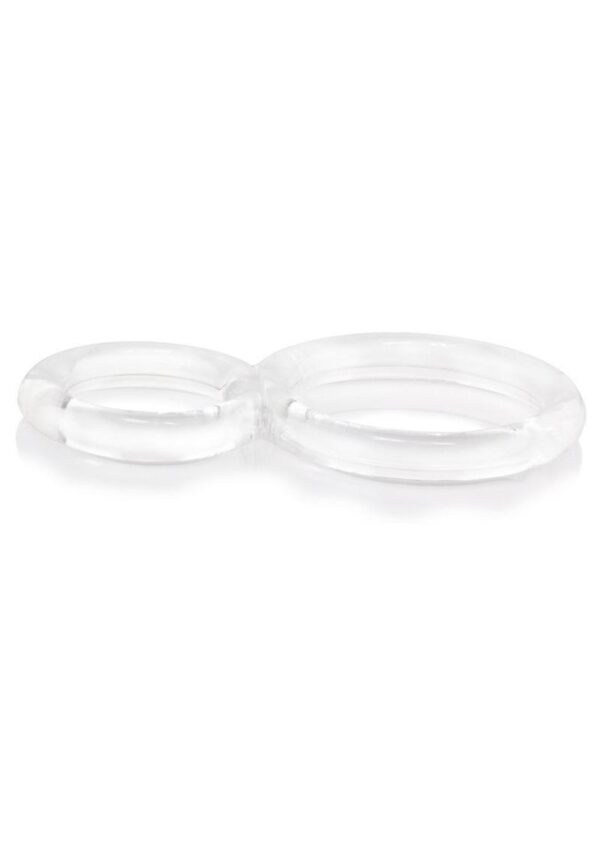 Ofinity Super Stretchy Double Silicone Cock Ring Waterproof - Clear - Image 3