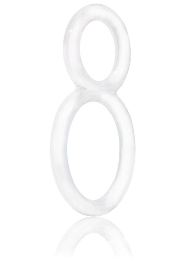 Ofinity Super Stretchy Double Silicone Cock Ring Waterproof - Clear - Image 4