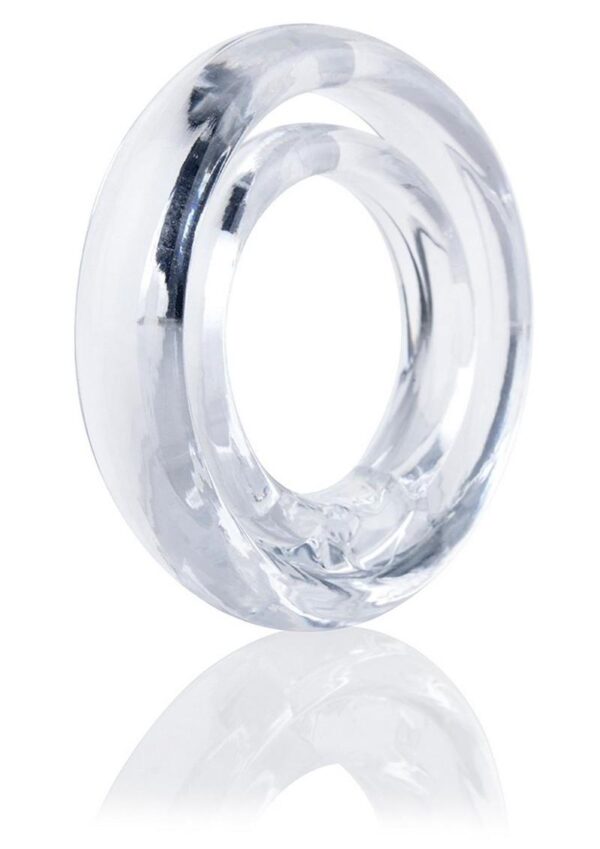RingO 2 Stretchy Cock Ring with Testicle Sling - Clear - Image 3