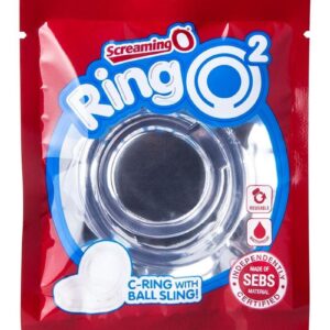 RingO 2 Stretchy Cock Ring with Testicle Sling - Clear