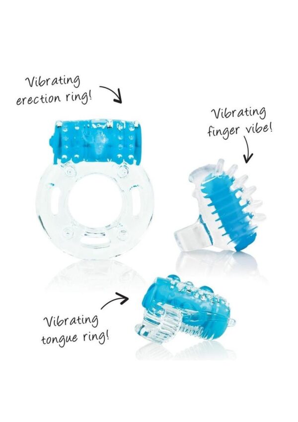 VibrOman Better Sex Kit (3 per pack) - Blue/Clear - Image 3