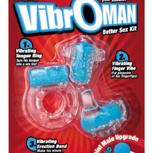 VibrOman Better Sex Kit (3 per pack) - Blue/Clear