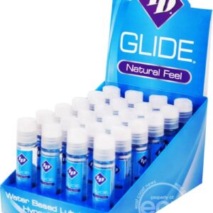 ID Glide Natural Feel Water Based Lubricant 1 Ounce Bottles 24 Each Per Counter Display