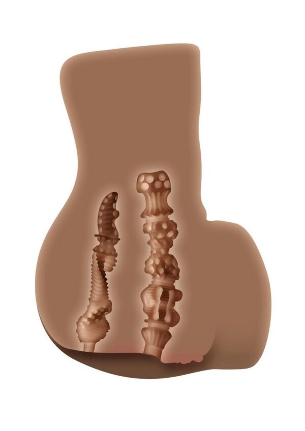 Zero Tolerance Rear Beauty Rechargeable Dual Vibrating Realistic Ass and Vagina - Chocolate - Image 4