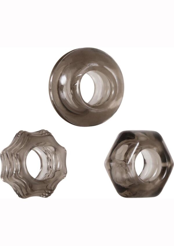 Zero Tolerance Triple Thick Cock Ring Kit (3 piece kit) - Smoke - Image 2