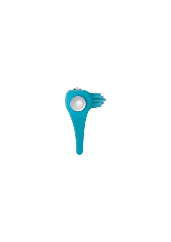 Zero Tolerance Teal Tickler Silicone Vibrating Cock Ring - Teal - Image 4