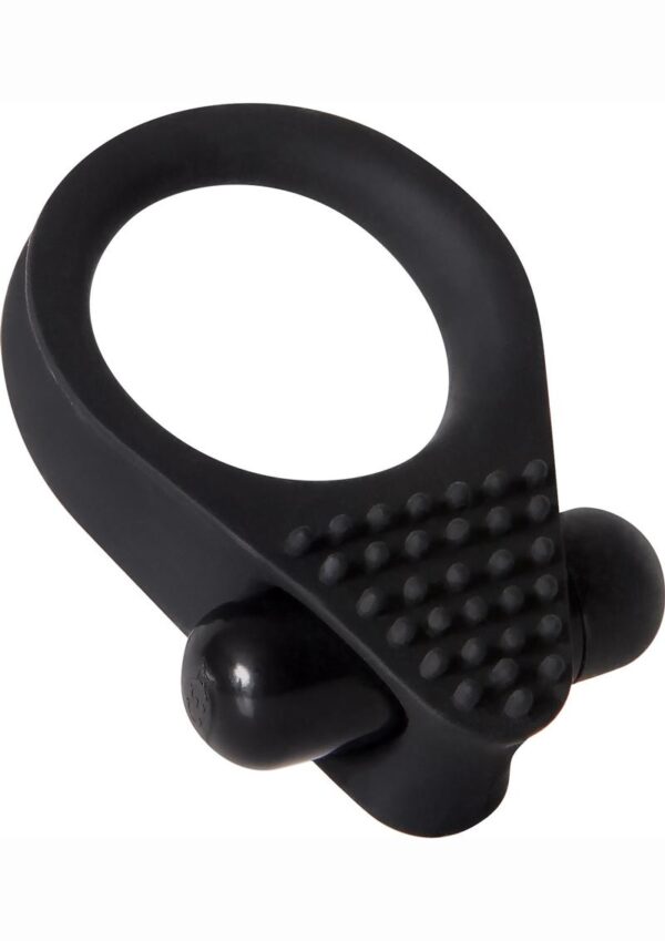 Zero Tolerance Black Knight Silicone Vibrating Textured Cockring - Black - Image 2