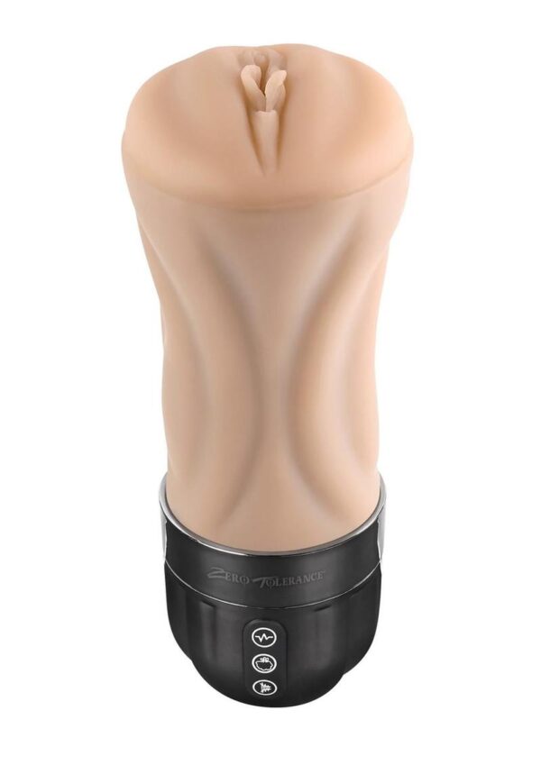 Zero Tolerance Tight Lipped Rechargeable Pussy Masturbator - Vanilla - Image 2