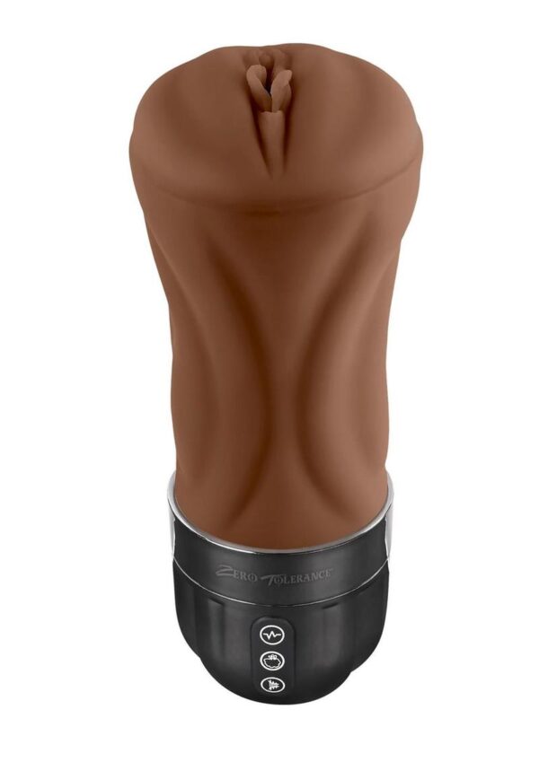 Zero Tolerance Tight Lipped Rechargeable Pussy Masturbator - Chocolate - Image 2