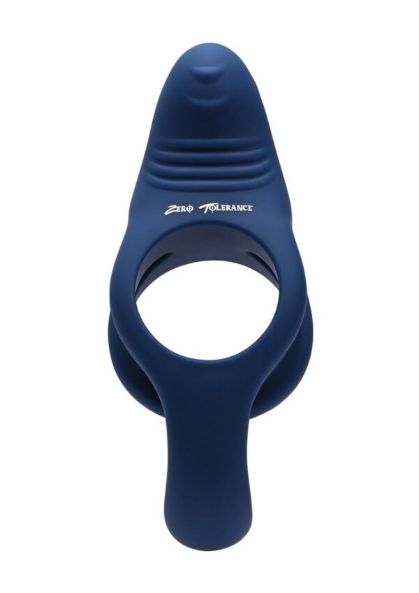 Zero Tolerance Ring Around the Rosy Rechargeable Silicone Double Cock Ring - Blue - Image 2