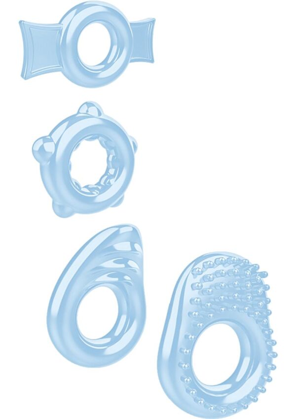 Zero Tolerance Ring A Ding Ding Cock Ring Kit (4 piece kit) - Blue - Image 2