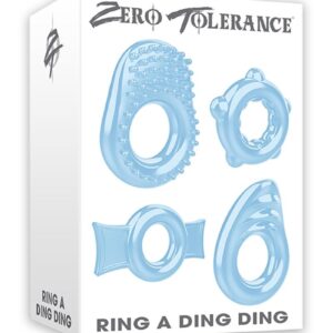 Zero Tolerance Ring A Ding Ding Cock Ring Kit (4 piece kit) - Blue