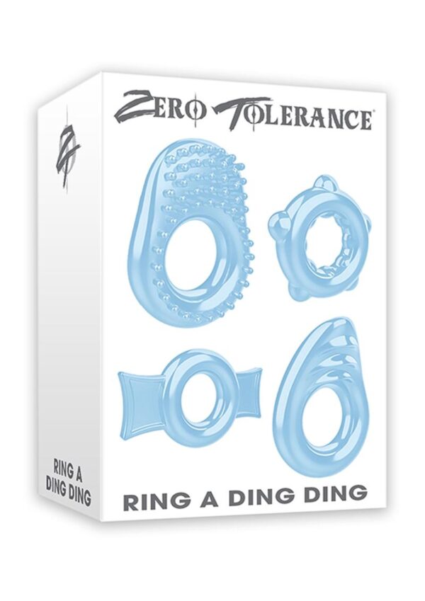 Zero Tolerance Ring A Ding Ding Cock Ring Kit (4 piece kit) - Blue