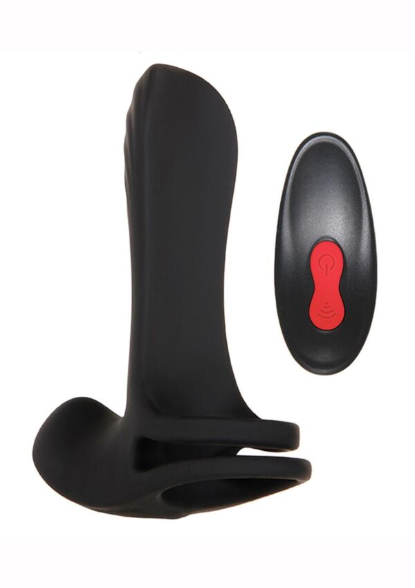 Zero Tolerance Vibrating Girth Enhancer Silicone Rechargeable Sleeve with Remote Control - Black/Red - Image 2