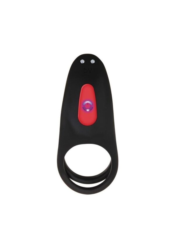 Zero Tolerance Vibrating Girth Enhancer Silicone Rechargeable Sleeve with Remote Control - Black/Red - Image 3